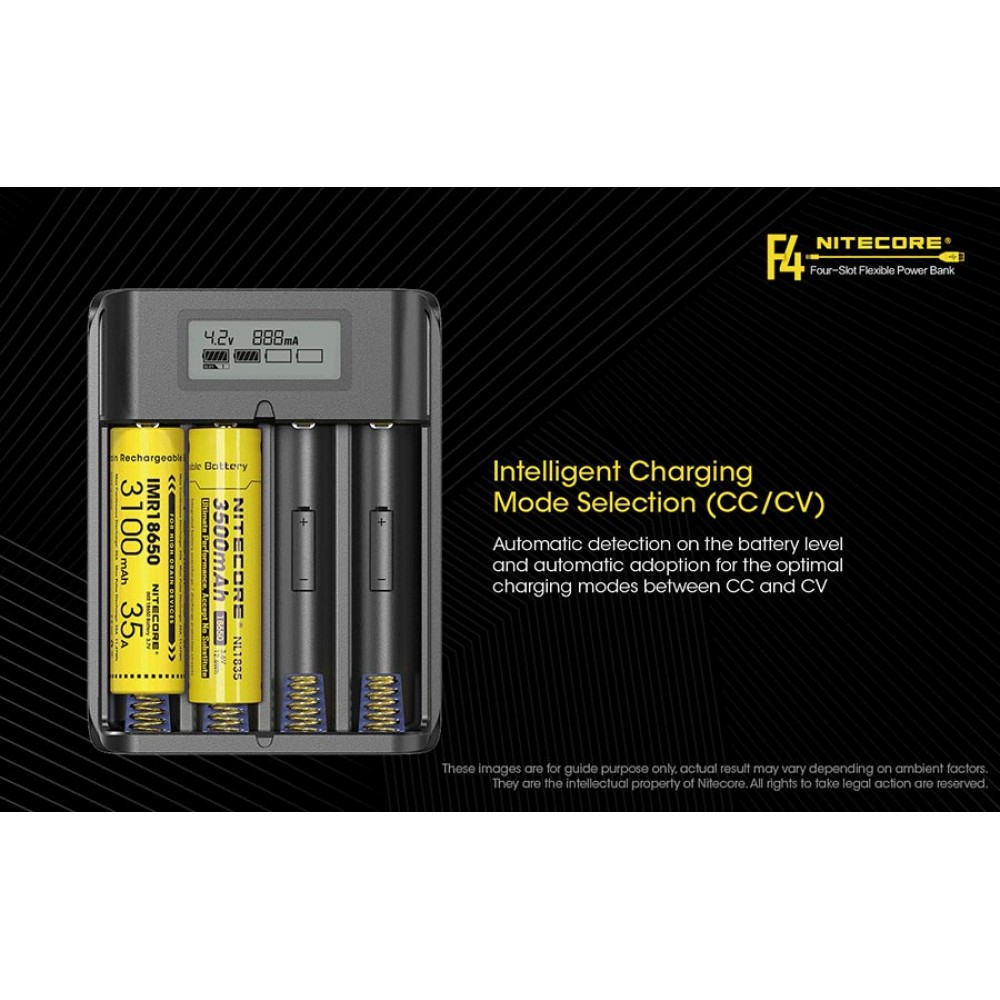 ΦΟΡΤΙΣΤΗΣ NITECORE F4, 4 θέσεων + Power Bank