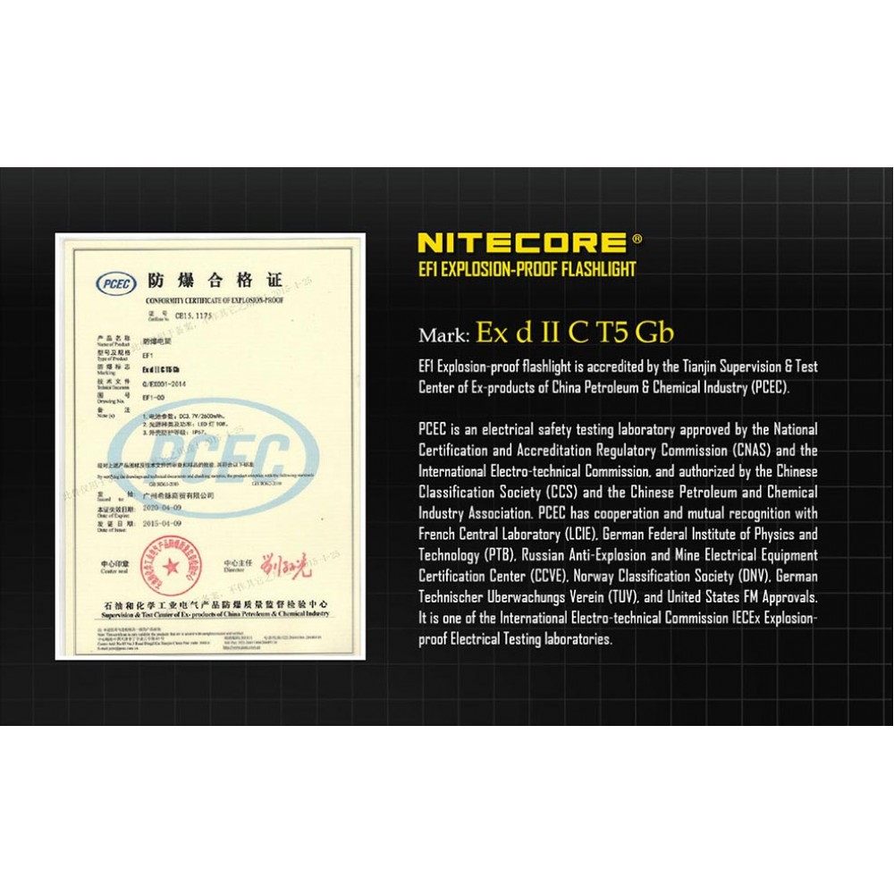 ΦΑΚΟΣ LED NITECORE EXPLOSION-PROOF EF1