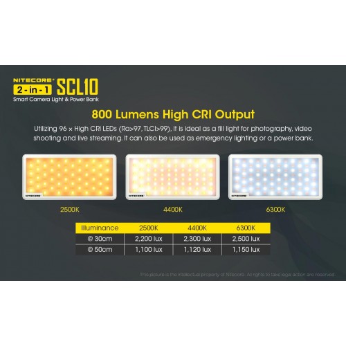 POWER BANK + CAMERA LIGHT 2in1 NITECORE SCL10