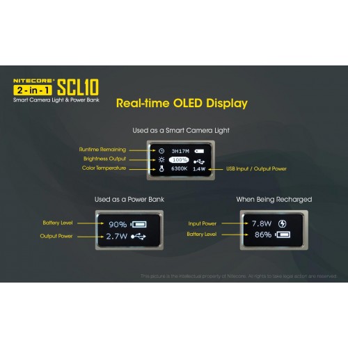 POWER BANK + CAMERA LIGHT 2in1 NITECORE SCL10