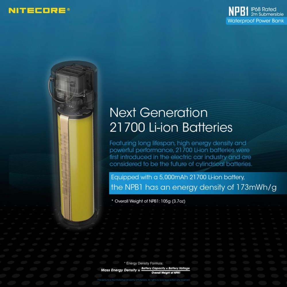 POWER BANK NITECORE NPB1, 5000ma, WaterProof, IP68