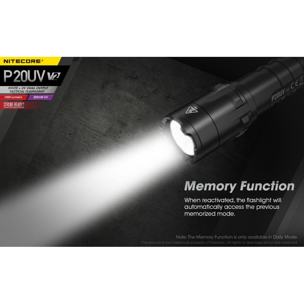 ΦΑΚΟΣ LED NITECORE PRECISE P20UV V2, Tactical, Strobe Ready