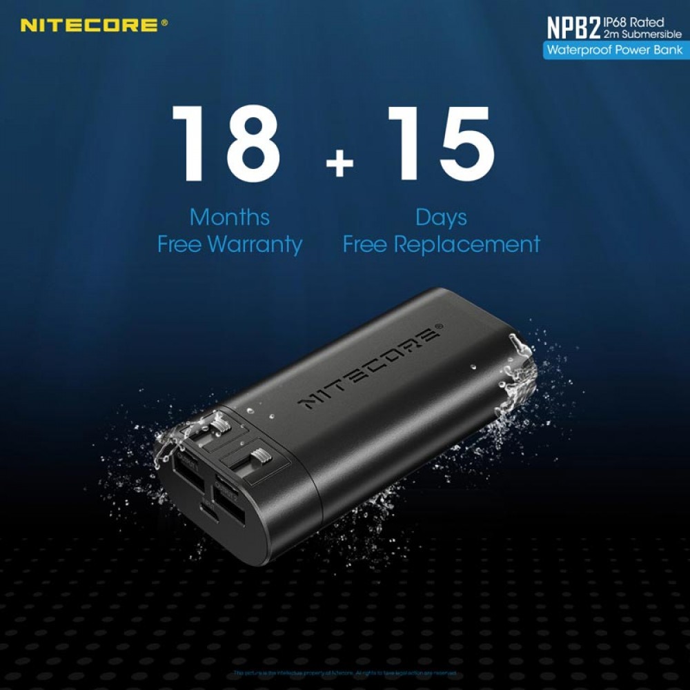 POWER BANK NITECORE NPB2, 10000ma, WaterProof, IP68