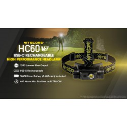 ΦΑΚΟΣ LED NITECORE HEADLAMP HC60 V2, 1200 Lumens