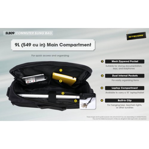 ΤΣΑΝΤΑΚΙ NITECORE EDC, SLB09, High Strength 500D Polyester Fabric, 9lt