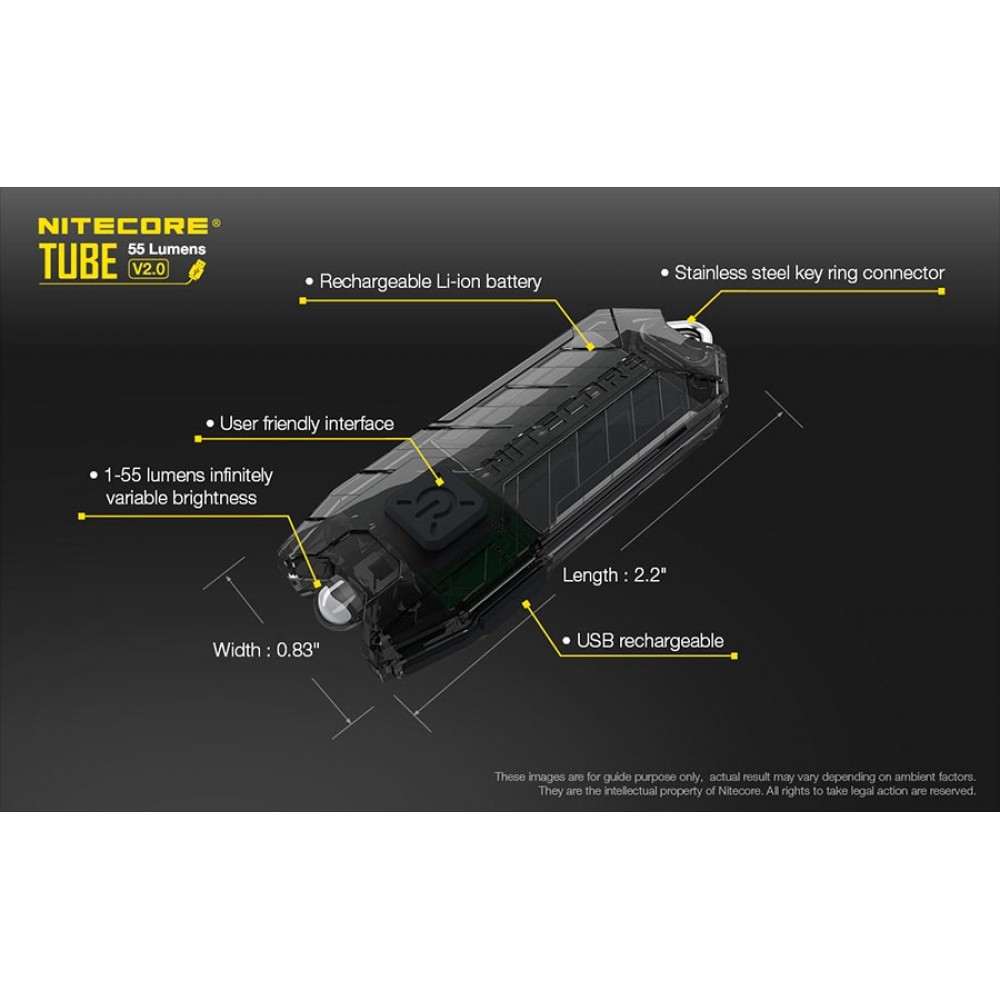 ΦΑΚΟΣ LED NITECORE TUBE, V2.0, 55lumens Σε Διάφορα Χρώματα