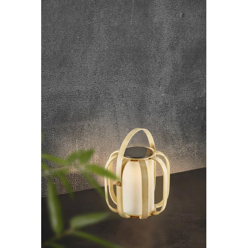 LED Φωτιστικό Επιτραπέζιο Φορητό - Ηλιακό Εξωτερικού Χώρου Από Μπαμπού IP44 4W BOB TO GO - NORDLUX