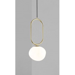 Κρεμαστό Φωτιστικό Χρυσό Με Οπάλ Φυσητό Γυαλί της MARIA BERNTSEN - 1xE27 SHAPES 22 - NORDLUX