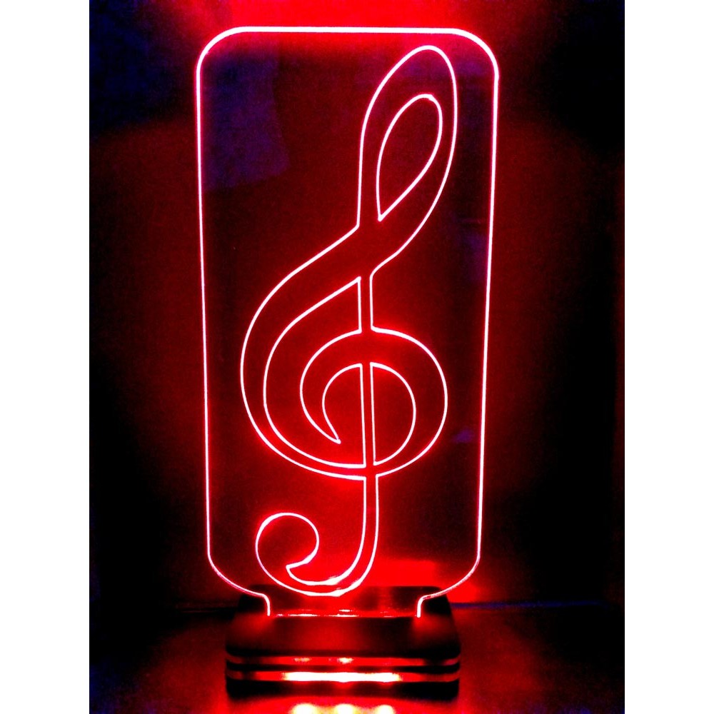 LED Φωτιστικό Χαραγμένο Plexiglass Με Σχέδιο  Κλειδί Του Σολ Με ON/OFF Plexi