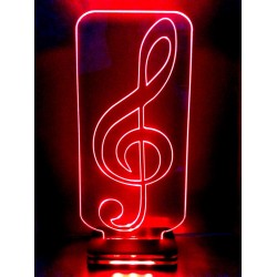 LED Φωτιστικό Χαραγμένο Plexiglass Με Σχέδιο  Κλειδί Του Σολ Με ON/OFF Plexi