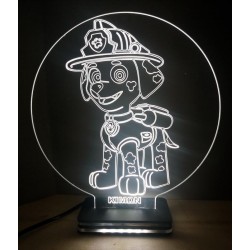 LED Φωτιστικό Χαραγμένο Plexiglass Με Paw Patrol Marchall Με Διακόπτη ON/OFF Plexi