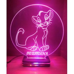 LED Φωτιστικό Χαραγμένο Plexiglass Με Σχέδιο Βασιλιά των Λιονταριών, Σίμπα Με Διακόπτη ON/OFF Plexi