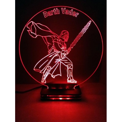LED Φωτιστικό Χαραγμένο Plexiglass Με Σχέδιο Star Wars Darth Vader Με Διακόπτη ON/OFF AlphaLed