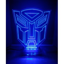 LED Φωτιστικό Χαραγμένο Plexiglass Με Σχέδιο Transformers Με Διακόπτη ON/OFF AlphaLed