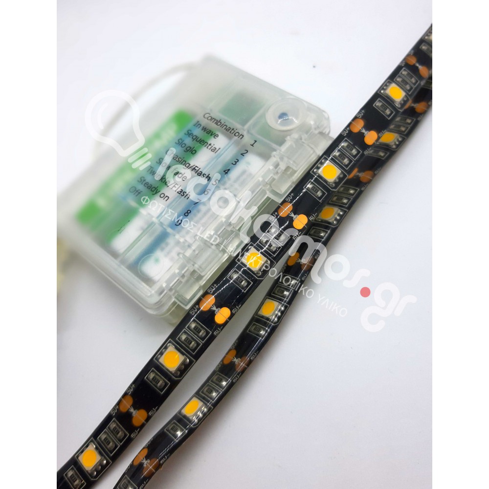 LED Ταινία SMD5050 Με Μπαταρία - 7.2W Blue 5V, 3xAA
