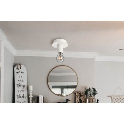 Πλαφονιέρα Μεταλλική Σε Λευκό Ματ Χρώμα ø12cm 1x 60W E27 - Perenz