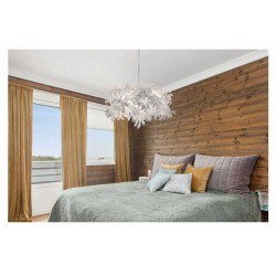 Κρεμαστό Φωτιστικό Πολύφωτο Με Λευκά Φύλλα ø70cm 4x28W E14 LEAVY - RL