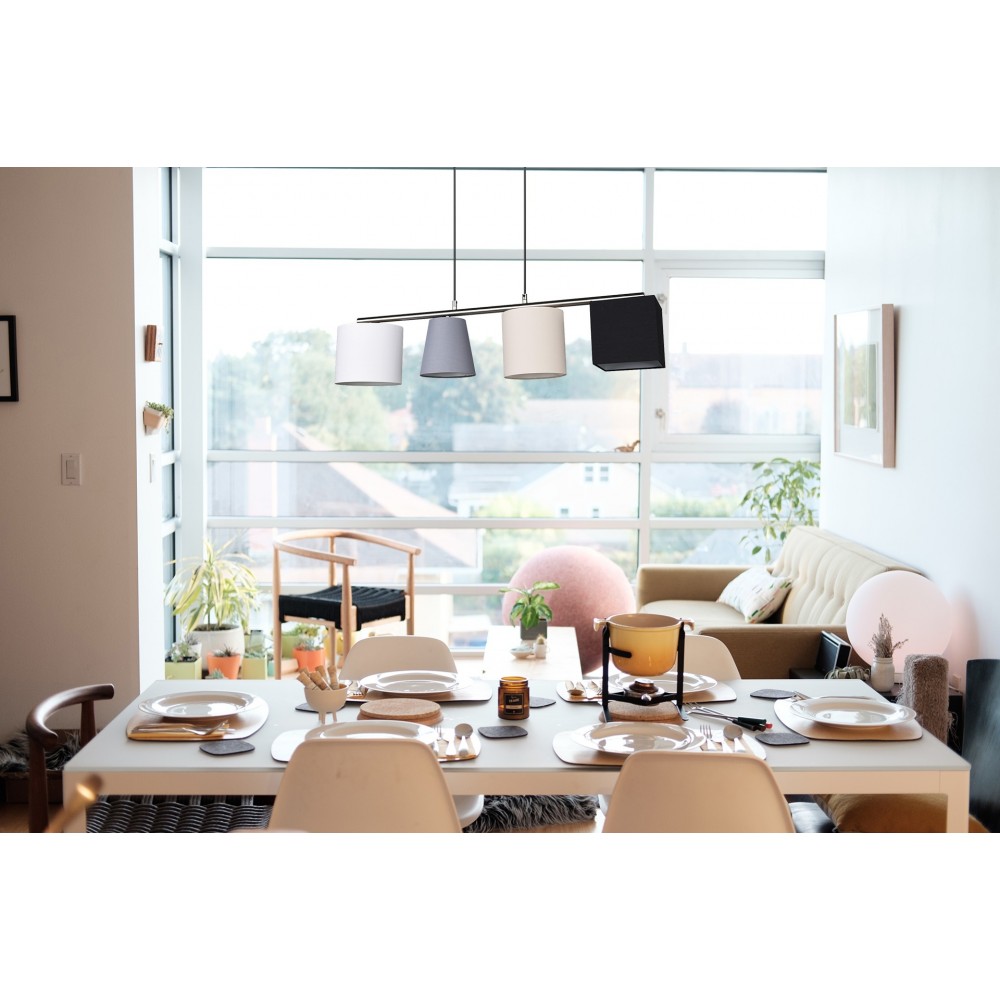 Κρεμαστό Φωτιστικό Πολύφωτο Με Διαφορετικά Καπέλα 4x40W E14 CONNY - RL