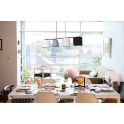 Κρεμαστό Φωτιστικό Πολύφωτο Με Διαφορετικά Καπέλα 4x40W E14 CONNY - RL