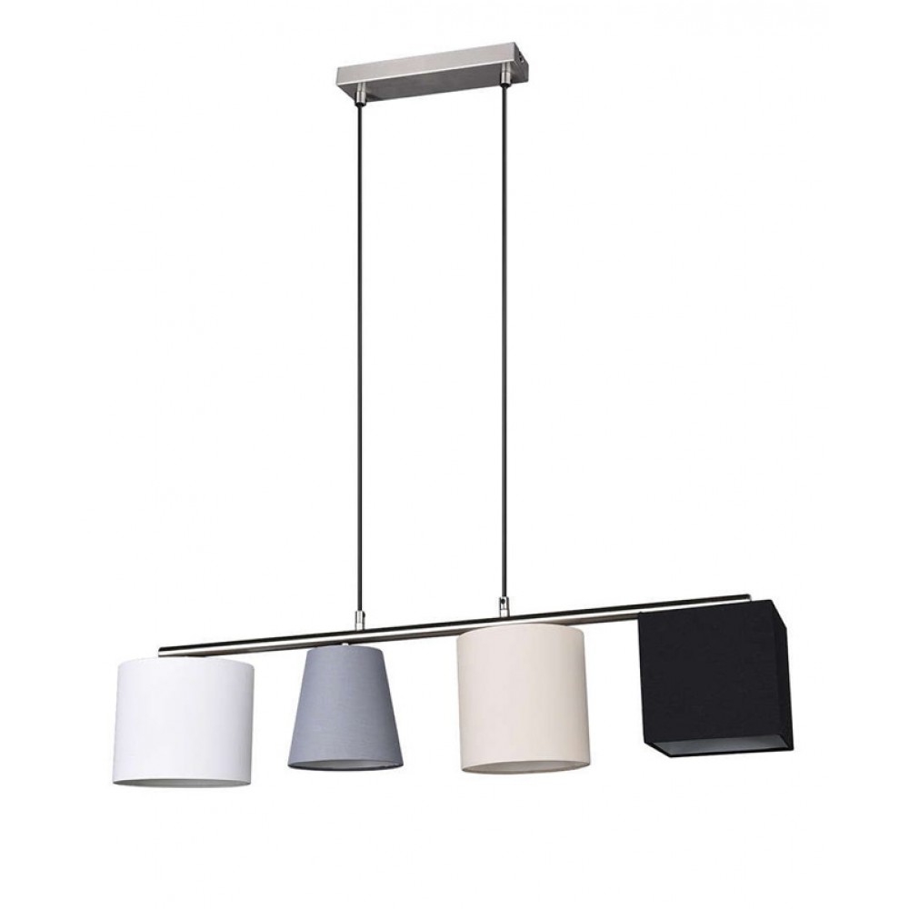 Κρεμαστό Φωτιστικό Πολύφωτο Με Διαφορετικά Καπέλα 4x40W E14 CONNY - RL