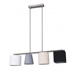 Κρεμαστό Φωτιστικό Πολύφωτο Με Διαφορετικά Καπέλα 4x40W E14 CONNY - RL