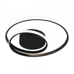 LED Πλαφονιέρα Μεταλλική Μαύρη Ματ ø39cm 22W ZIBAL - RL