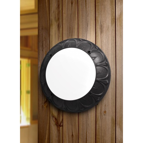 Φωτιστικό Τοίχου / Οροφής Εξωτερικού Χώρου Μαύρο ø35,5cm 1x E27 60W IP66 - RITA FUMAGALLI