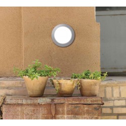 Φωτιστικό Οροφής - Τοίχου Εξωτερικού Χώρου σε Γκρι Ø27,5cm 1X60W E27 IP66 - BERTA FUMAGALLI