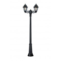 Κολώνα Δρόμου Δίφωτη Σε Μαύρο Χρώμα 2x 6W E27 IP55 - Gigi Bisso/Anna FUMAGALLI