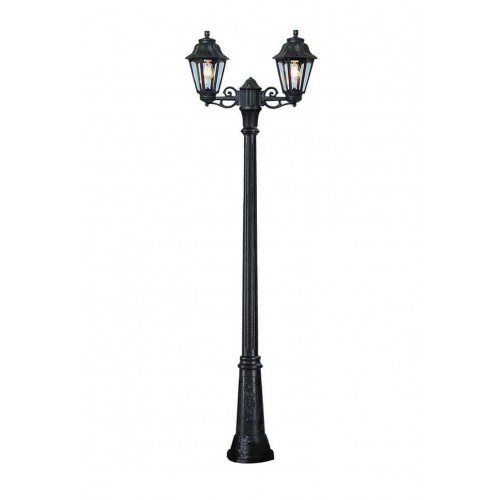 Κολώνα Δρόμου Δίφωτη Σε Μαύρο Χρώμα 2x 6W E27 IP55 - Gigi Bisso/Anna FUMAGALLI