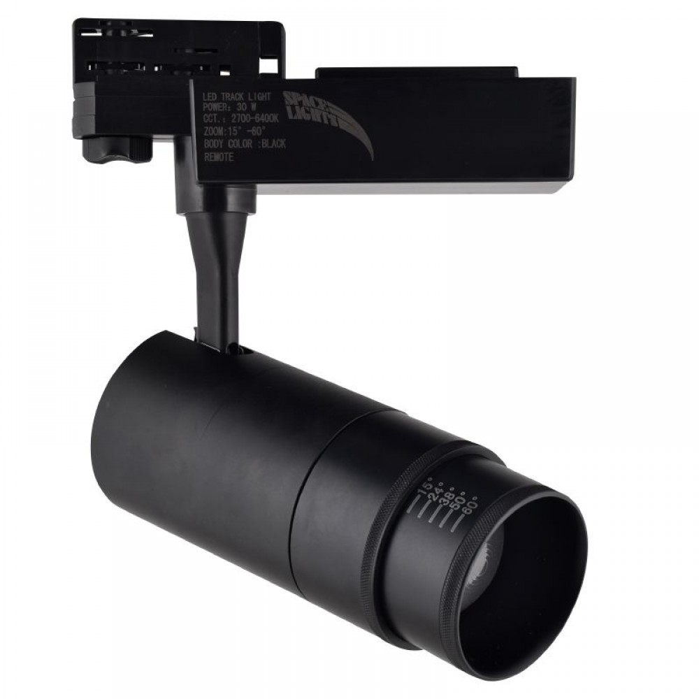 LED Φωτιστικό Ράγας 4-Line 30W COB Zoom-Dim Lumen Αλλαγή Kelvin Σε Λευκό Και Μαύρο Space Lights