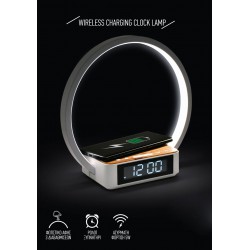 Επιτραπέζιο Φωτιστικό LED Με Ψηφιακό Ρολόι Και Ασύρματη Φόρτιση Smartphone - Space Lights