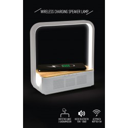 Επιτραπέζιο Φωτιστικό LED Με Bluetooth Ηχείο Και Ασύρματη Φόρτιση Smartphone - Space Lights