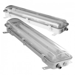 Σκαφάκι Εξωτερικό Αδιάβροχο Για 2 Λάμπες Φθορίου LED T8 2X18W 132cm IP65 Spotlight