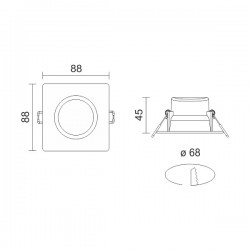 LED Χωνευτό Οροφής Στεγανό Λευκό Τετράγωνο 5W 450lm 120° IP54 Spotlight