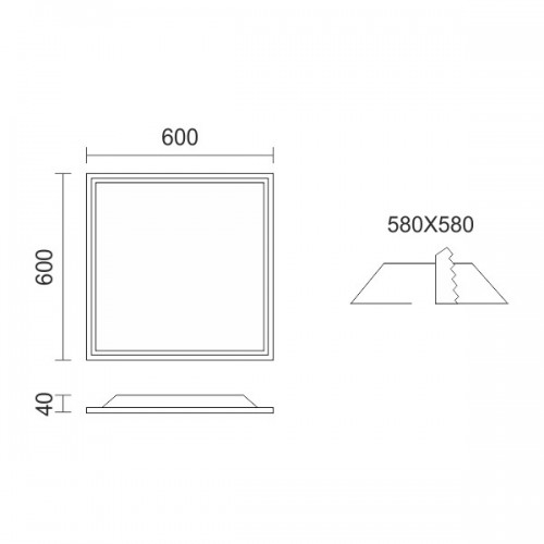 LED Χωνευτό Πάνελ Οροφής Τετράγωνο BACKLIT 40W 140° 4000Lm 6000K Spotlight