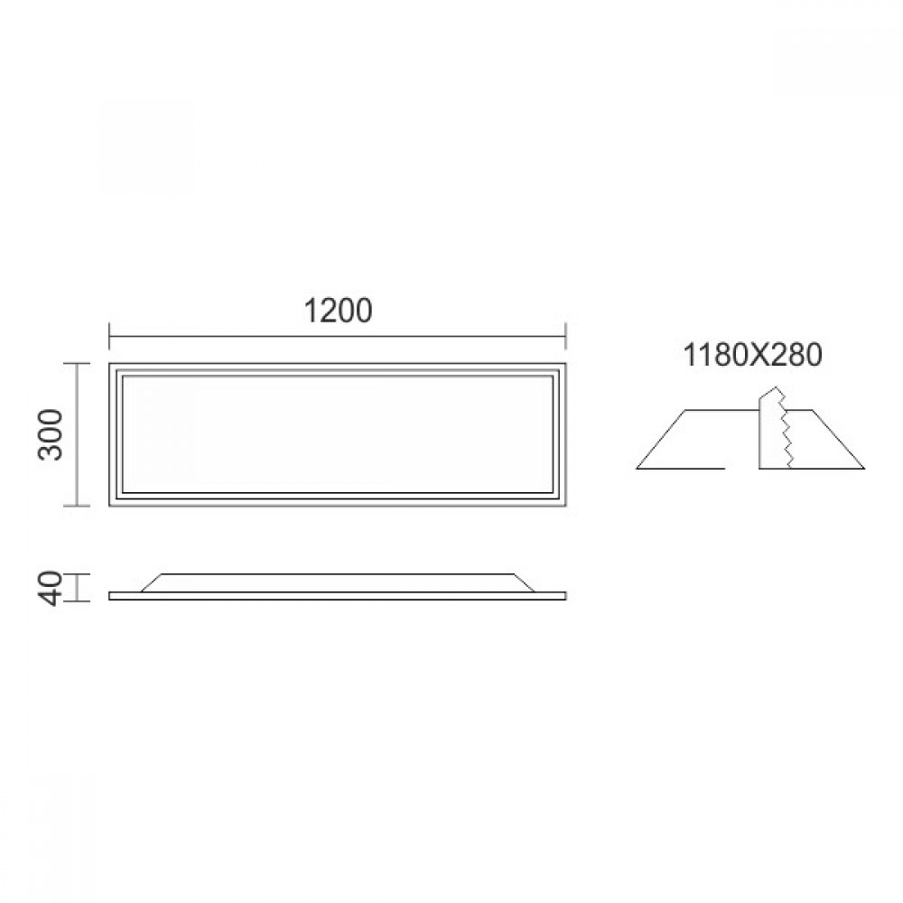 LED Χωνευτό Πάνελ Οροφής 120x30 BACKLIT 40W 140° 4000Lm 6000K Spotlight