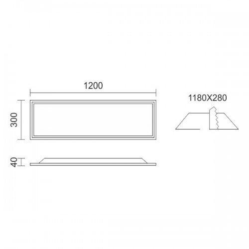 LED Χωνευτό Πάνελ Οροφής 120x30 BACKLIT 40W 140° 4000Lm 4000K Spotlight