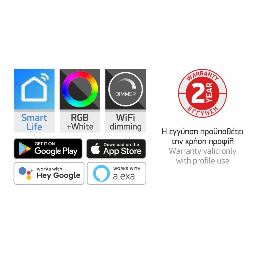 ΣΕΤ Ταινία LED RGB WiFi 12V Στεγανή IP65 14.4W 10m - Blister Spotlight