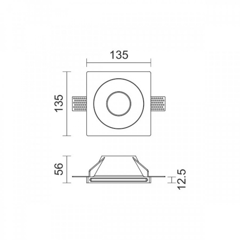 ΧΩΝΕΥΤΟ ΓΥΨΙΝΟ ΟΡΟΦΗΣ ΣΠΟΤ 1xGU10 10W - Spotlight