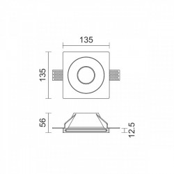 ΧΩΝΕΥΤΟ ΓΥΨΙΝΟ ΟΡΟΦΗΣ ΣΠΟΤ 1xGU10 10W - Spotlight