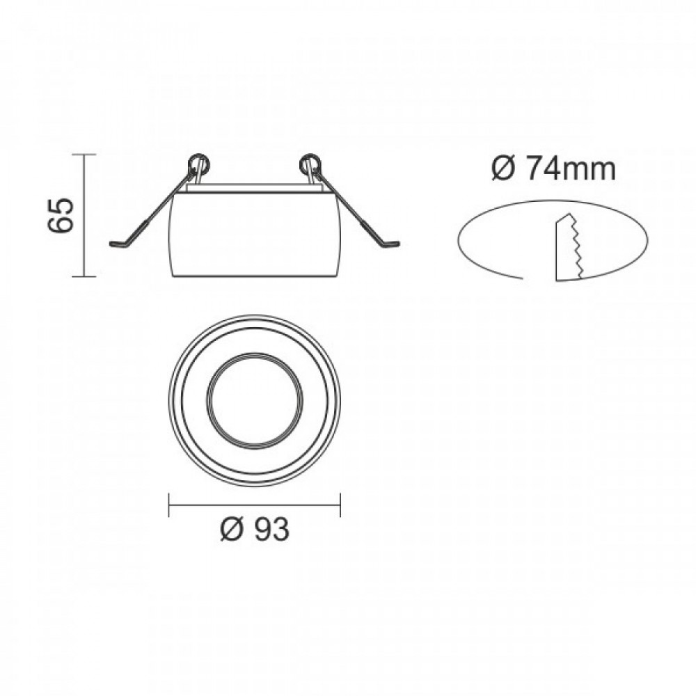 ΧΩΝΕΥΤΟ ΓΥΨΙΝΟ ΟΡΟΦΗΣ ΣΤΡΟΓΓΥΛΟ 1xGU10 10W - Spotlight