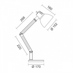 Φωτιστικό Γραφείου Μαύρο Και Ξύλο 1xE27 20W - Spotlight