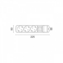 Πολύπριζο Χωρίς Καλώδιο Με Διακόπτη 3x Πρίζες - Spotlight