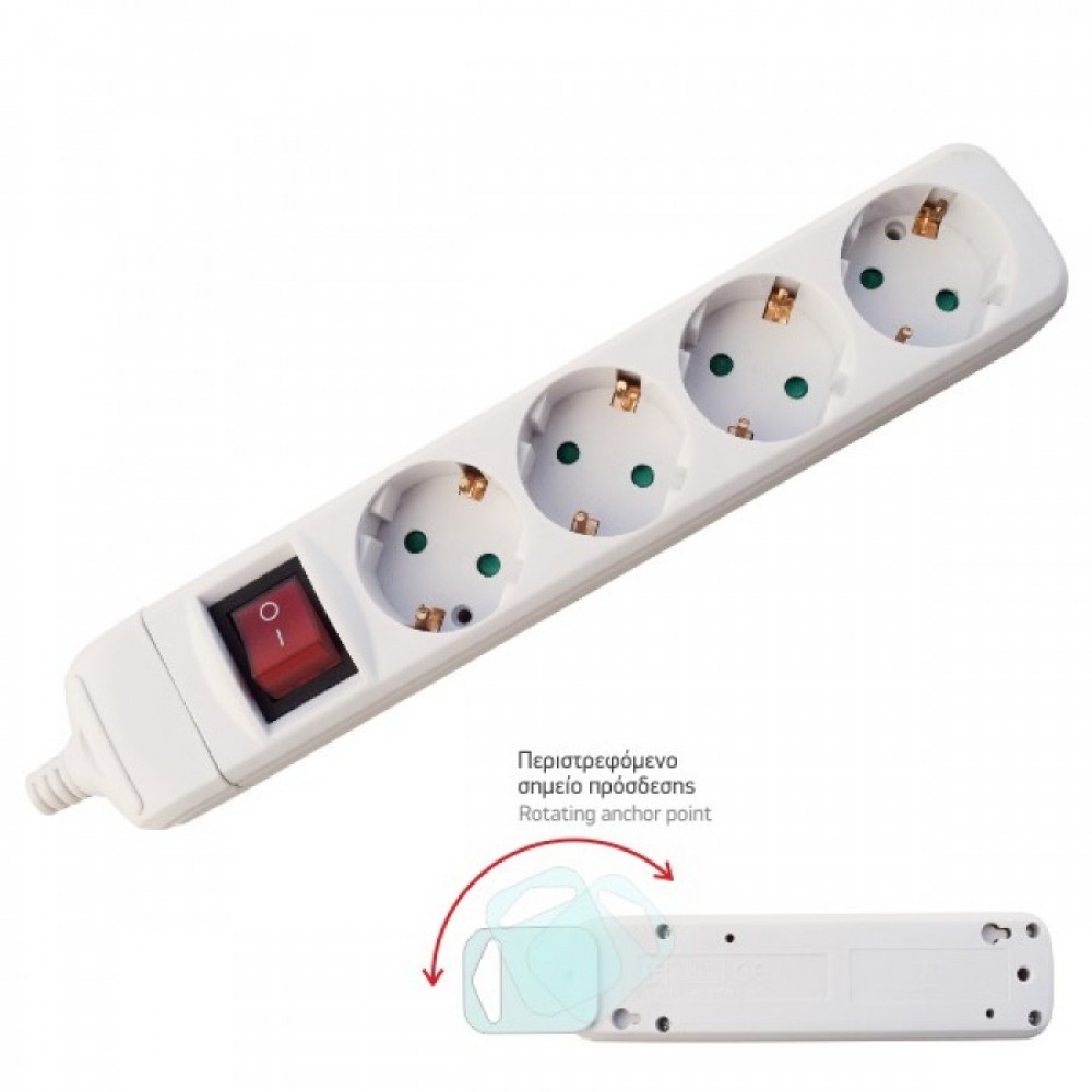 Πολύπριζο Χωρίς Καλώδιο Με Διακόπτη 4x Πρίζες - Spotlight