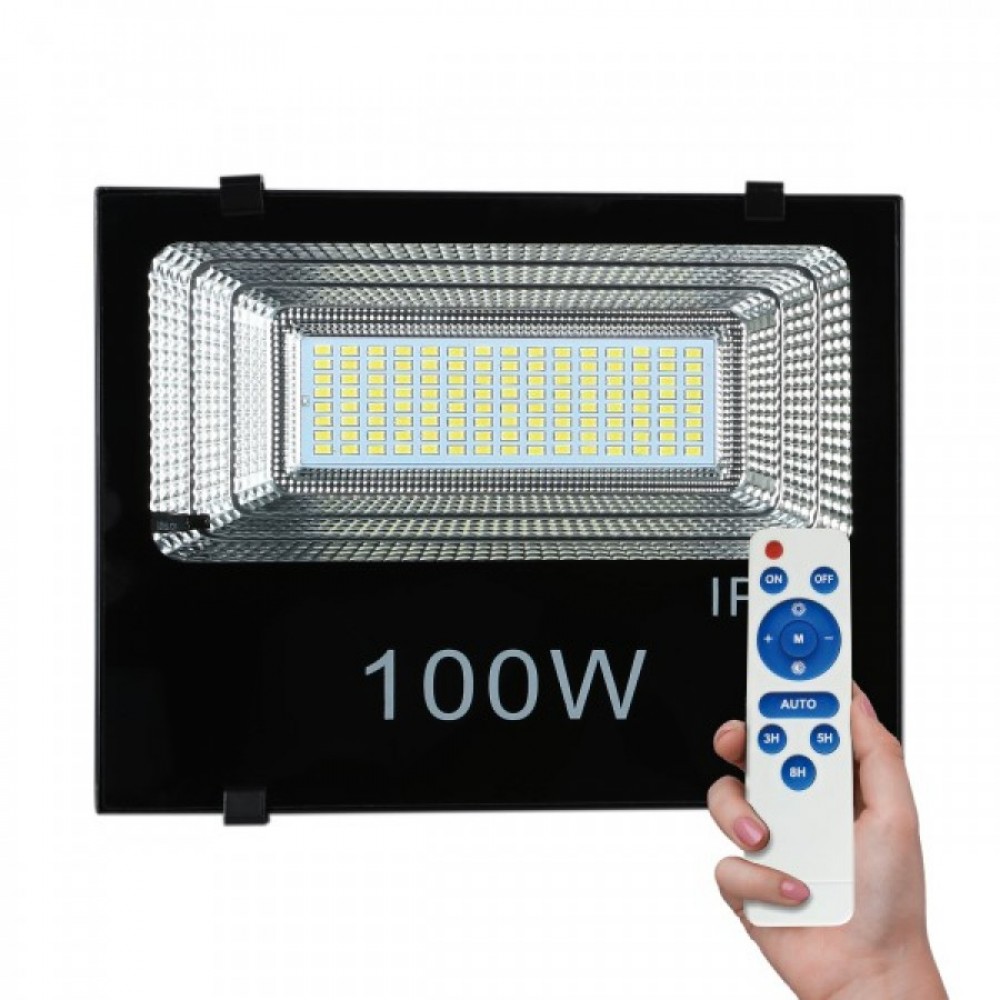 Ηλιακός Προβολέας LED SMD 100W 6000K IP65 Με Αισθητήρα - Spotlight