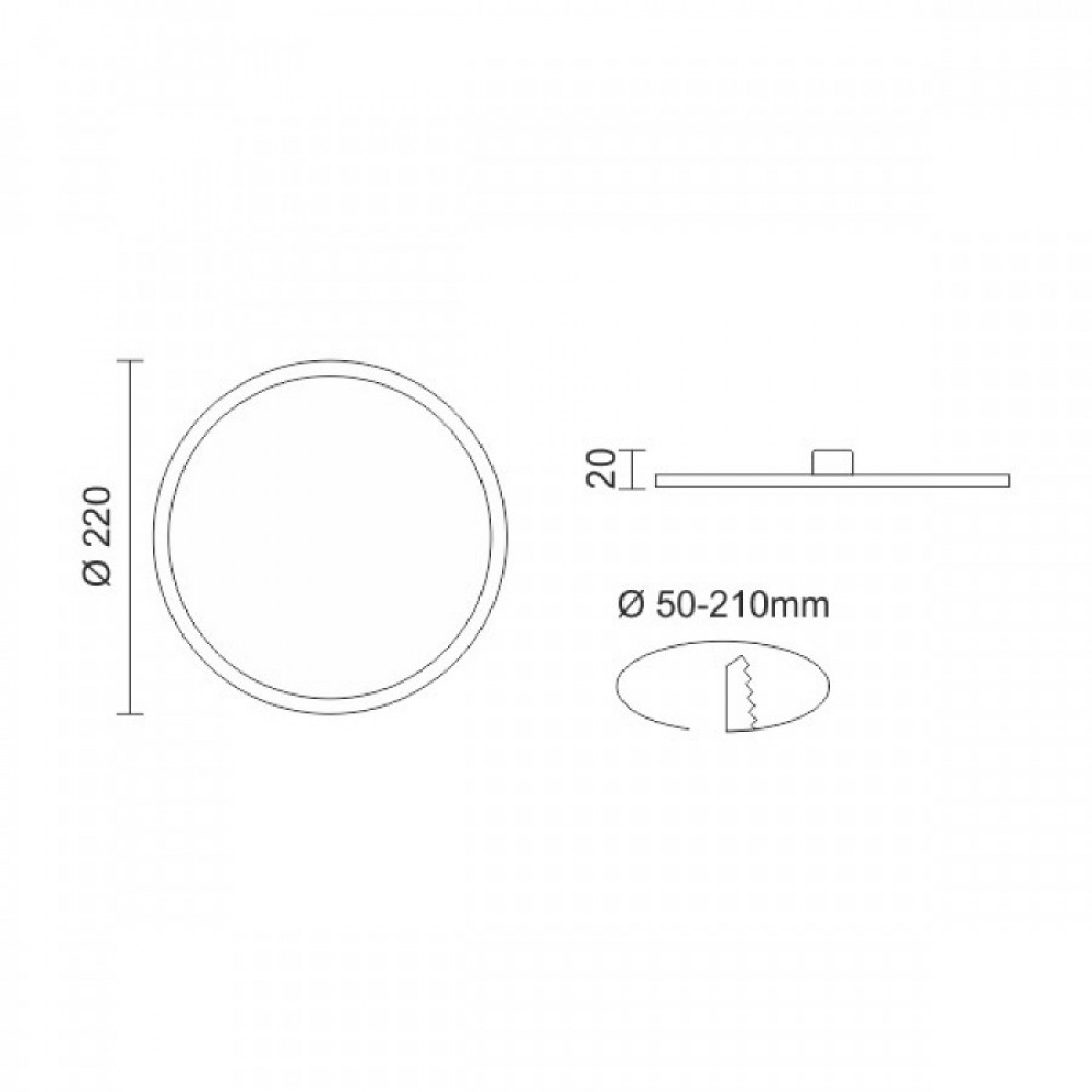 ΡΥΘΜΙΖΟΜΕΝΟ Στρογγυλό Λευκό LED Panel 3000K 36W - Spotlight