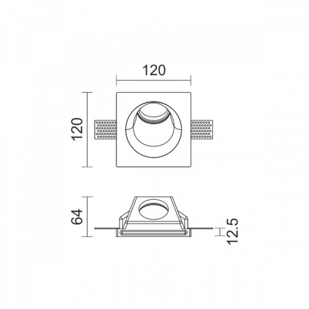 ΧΩΝΕΥΤΟ ΓΥΨΙΝΟ ΟΡΟΦΗΣ 1x GU10 max 10W - Spotlight