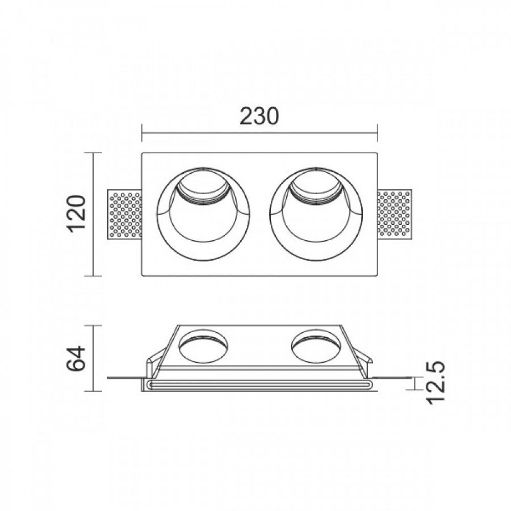 ΧΩΝΕΥΤΟ ΓΥΨΙΝΟ ΟΡΟΦΗΣ 2x GU10 max 10W - Spotlight