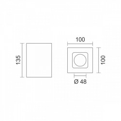 Σποτ Γύψινο Οροφής Τετράγωνο 1xGU10 10W - Spotlight